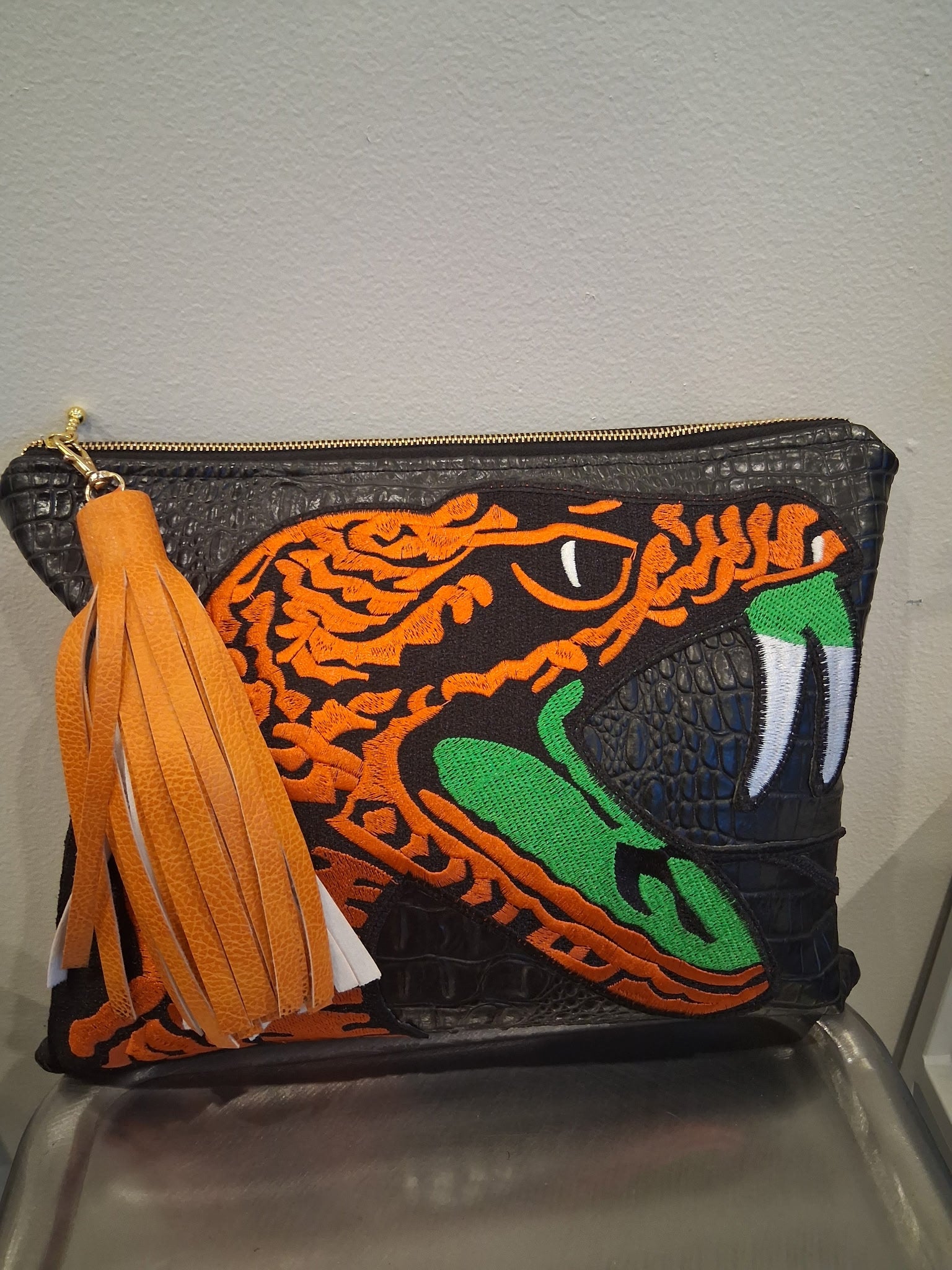 Rattler "Louine" All Black Croc