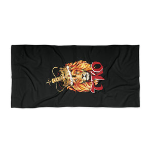 Black TKO Beach Towel