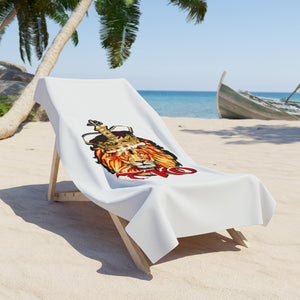 White TKO Beach Towel