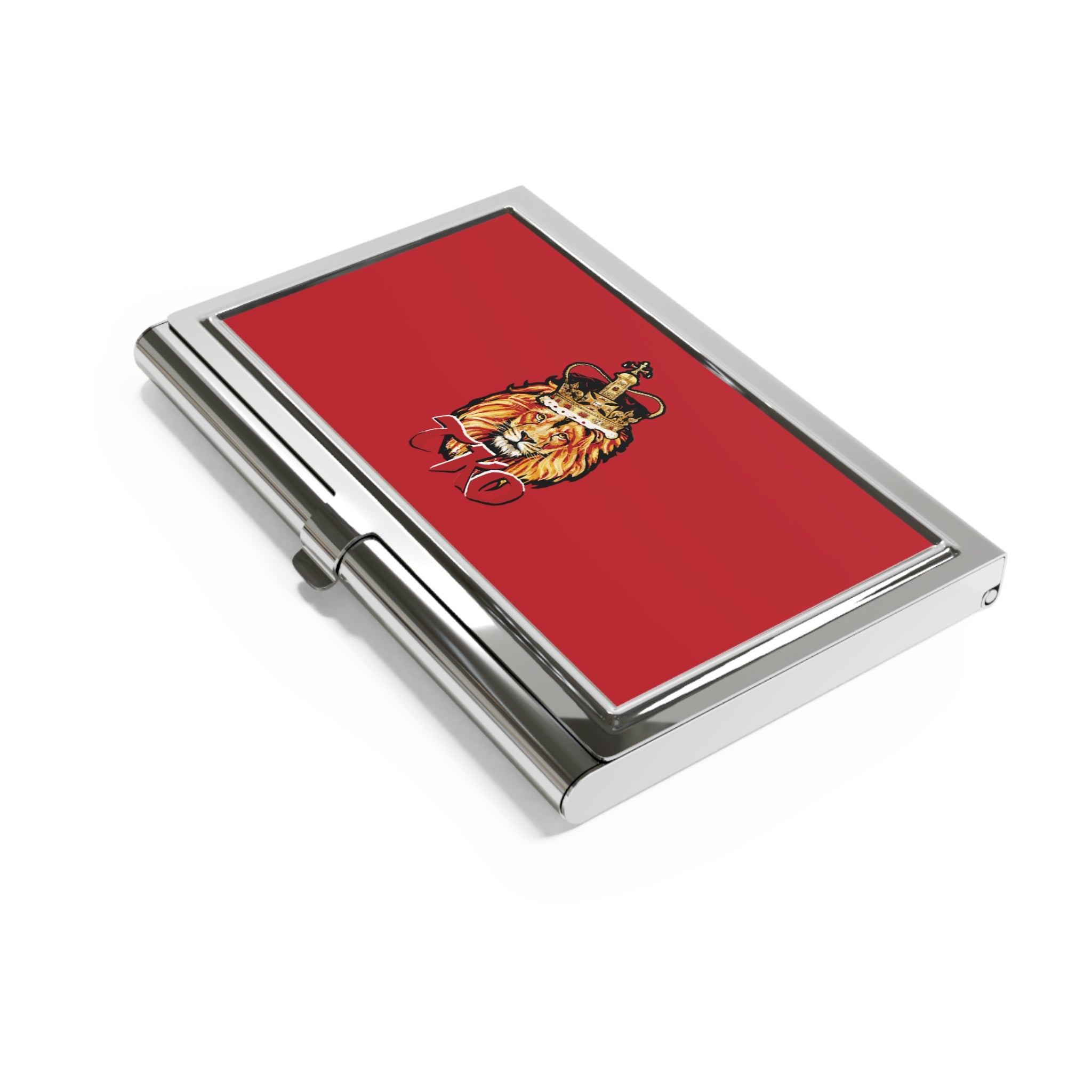 Red Metal Business Card Holder