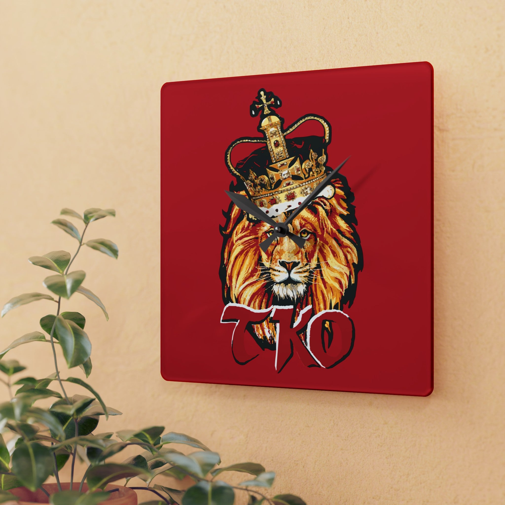 Red Acrylic Wall Clock